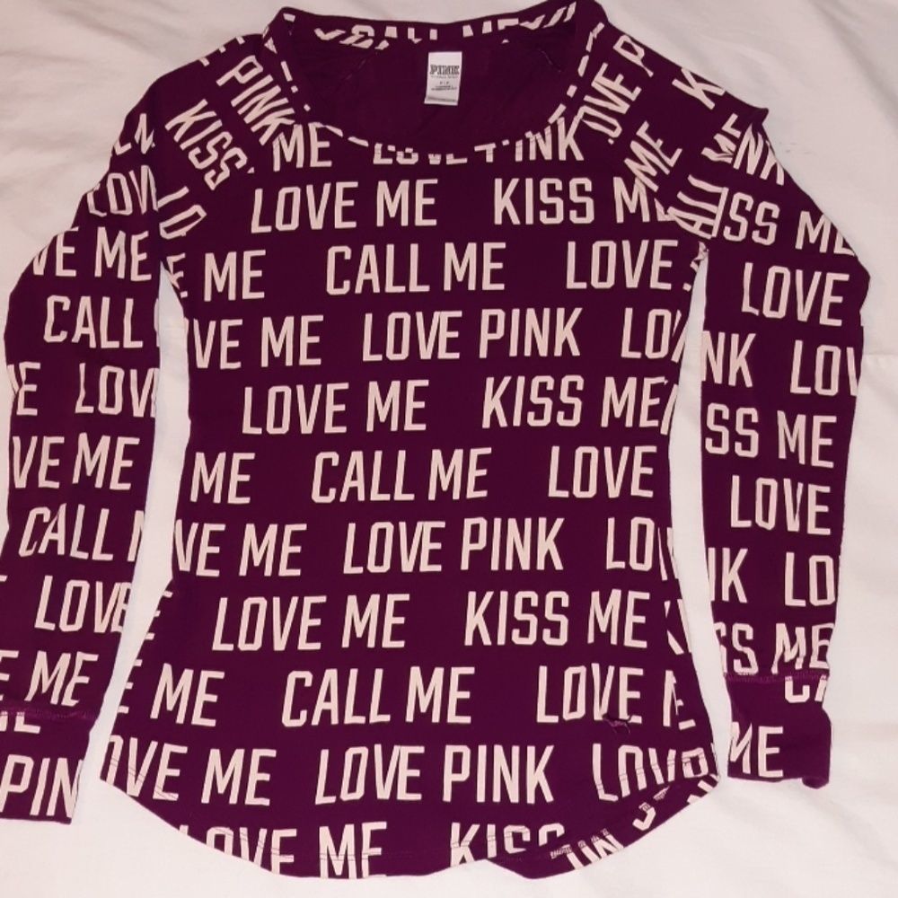 Victoria's Secret Pink Love Call Kiss Me T-Shirt S